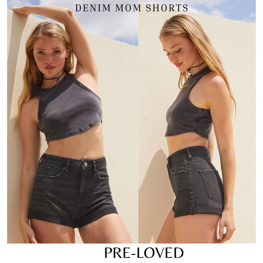 PacSun Black Denim Mom Shorts
